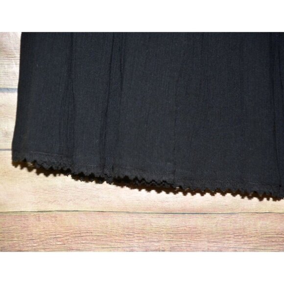 Haband! Black Tiered Flared Midi Skirt Size L Gauzy Elastic Waist Gypsy Western - Picture 4 of 8